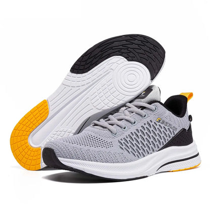 Baasploa Herren-Laufschuhe – Marke: Casual, leichte Designer-Jogging-Schuhe aus Mesh für Herren, atmungsaktive Sport- und Wanderschuhe mit Schnürung