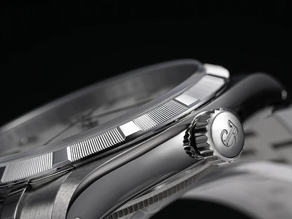 Baltany S4102 Business Men's Automatic Mechanical Wristwatch 36mm Linen Dial Engine Turned Bezel NH35 Luxury Dress Watch