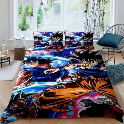 Cartoon/Anime Son Goku Dragon Ball Themed Printed Bedding Set: This soft and comfortable set includes a duvet cover and pillowcase