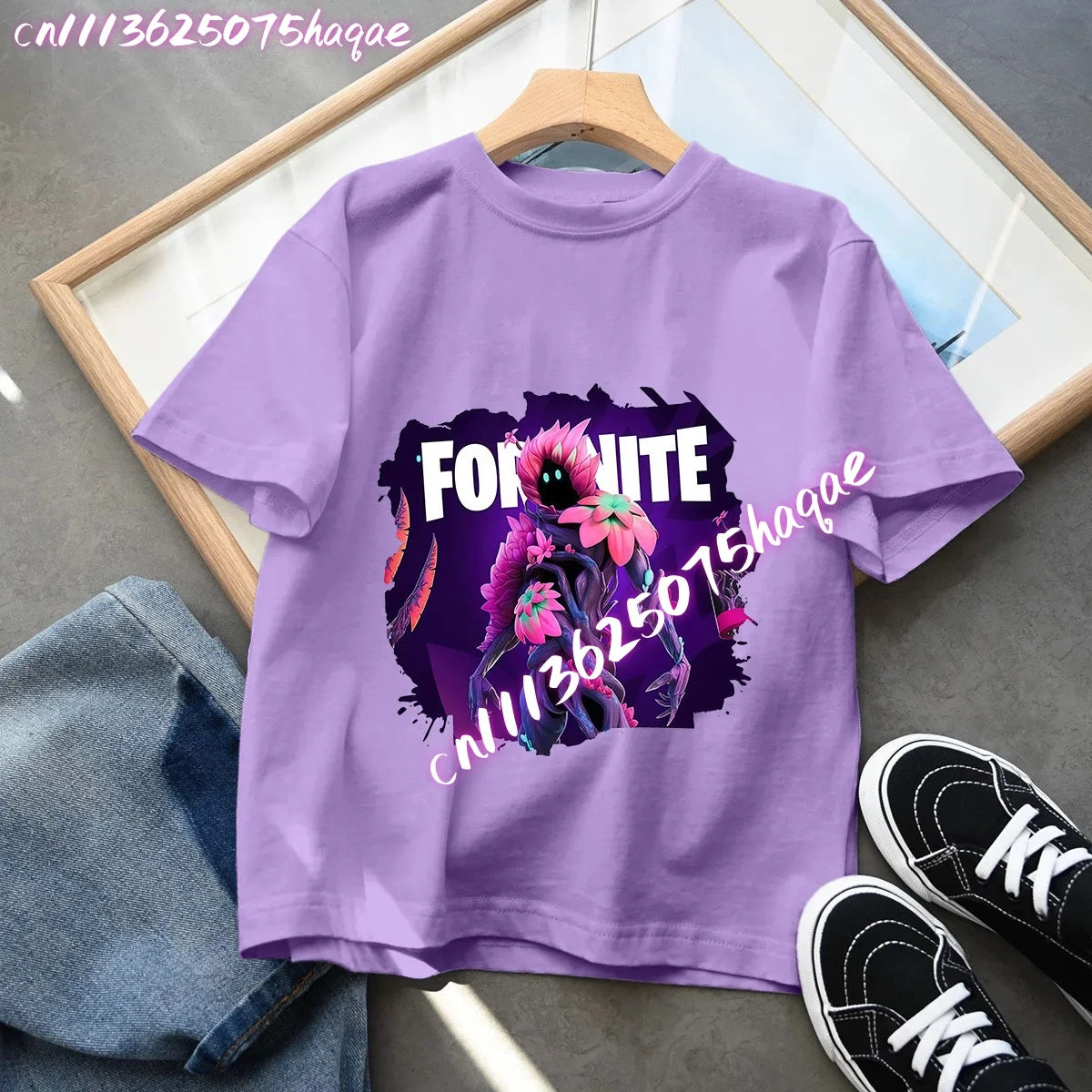 Fortnite Children’s T-Shirts Anime Printed Characters Tops Cartoon Fortress Night Summer Clothes Girls Short Sleeve Pullover Tees