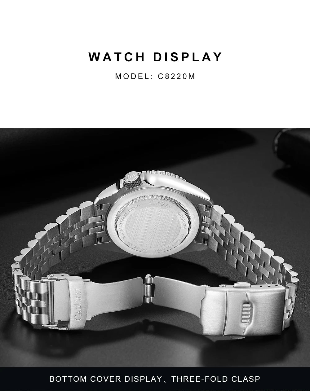 CADISEN New Luminous Men Mechanical Wristwatches Ceramic Bezel Sapphire Glass Automatic Watch Men Relogio Masculino