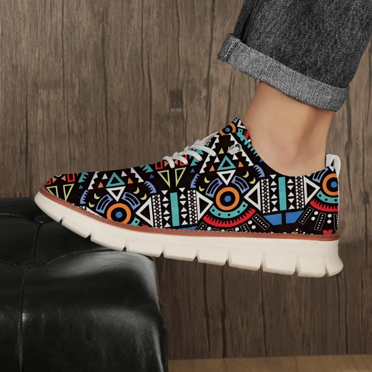 Men Casual Shoes Classic Breathable Brogue Flats Cushioning Color Blocking Design Dress Shoes Versatile Sneakers Lightweight