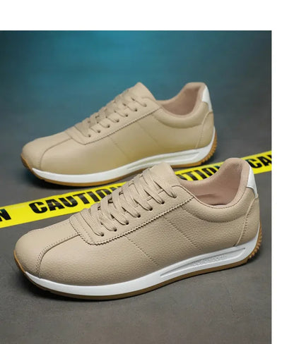 Leisure Running Summer Fashion Anti Slip Mountaineering PU Leather Sports Shoes Tennis Trend  Hot Selling Men White Flat Shoes