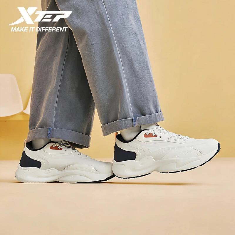 Xtep Shoes For Men Outdoor Shoes Rebound Soft Non-Slip Casual Shoes Chic Vintage Low Top Lace Up Street Sneakers 874119320005