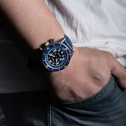 Sugess Pilot Watch Handwind Chronograph Mechanical Wristwatches Luminous Skeleton Men Watches Crystal Sapphire Leather New 2022