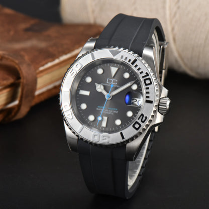 DWAYNE CAMPBELL NH35 Men's Mechanical Watch Waterproof Rubber Band Luminous Sapphire Glass Sport Watch