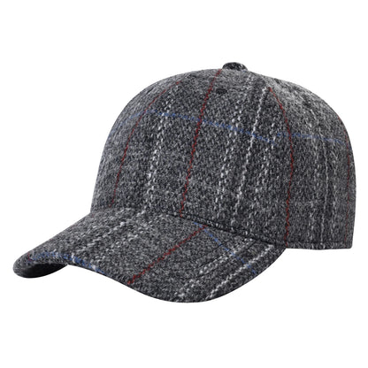 BOTVELA Șapcă de baseball din lână tweed pentru bărbați, stil casual, moale, ajustabilă, fără structură