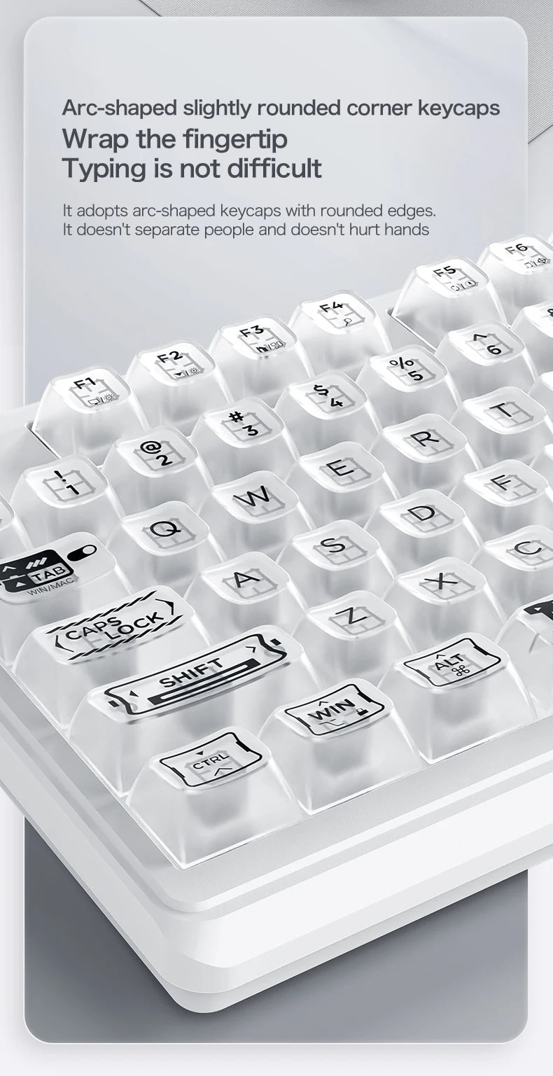 FREEWOLF M95 Wired Keyboard Features an RGB Transparent Design, Catering to Various Scenarios such as Gaming and Office Work