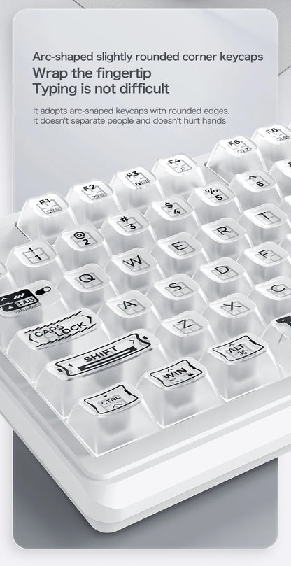 FREEWOLF M95 Wired Keyboard Features an RGB Transparent Design, Catering to Various Scenarios such as Gaming and Office Work