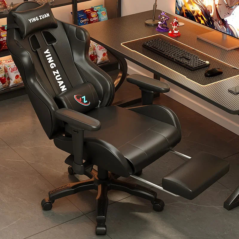 AOLIVIYA Ergonomic Gaming Chair with Footrest, Reclining Computer Chair, 3D Adjustable Armrests, Lumbar Support Seat for Home Office