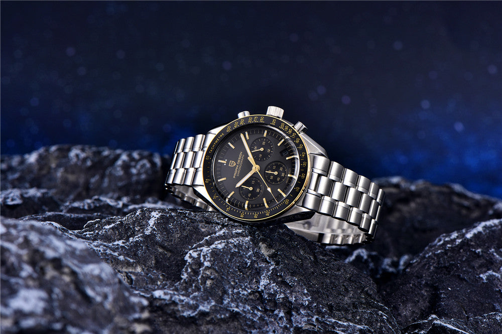 PAGANI DESIGN 2026 New Meteorite pattern dial Luxury Quartz Watch For Men Speed Sport Chronograph AR Sapphire crystal Wristwatch