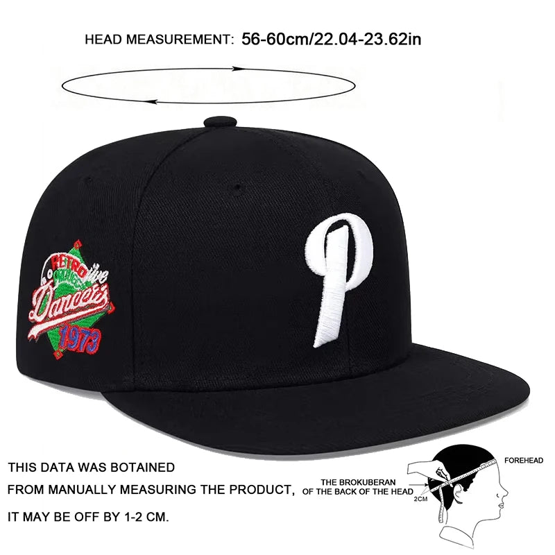 Unisex P Letter Embroidery Hip-hop Hats Spring And Autumn Outdoor Adjustable Sports Casual Baseball Caps Sunscreen Hat