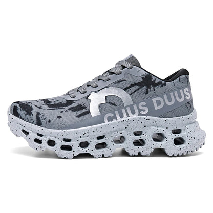 Men Sports Shoes Shock-absorbing Jogging Anti Slip Breathable Mesh Soft Soled Running Shoes Outdoor Fitness Lace Up Sports Shoes