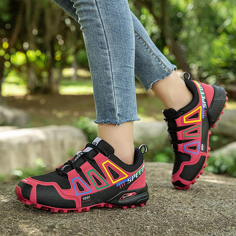 Hiking Shoes Women's Outdoor Hiking Sports Shoes, Non-Slip Hunting Tactical Shoes, Breathable Lace-Up Climbing Shoes, Cycling