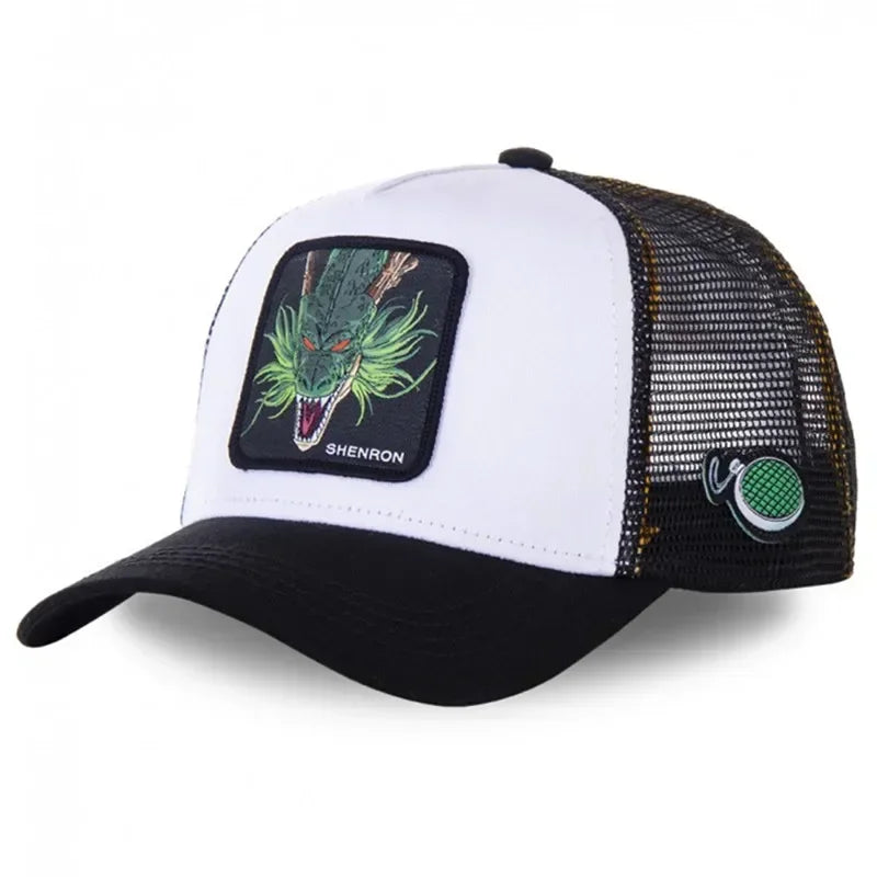Kapa Dragon Ball Son Goku, bejzbolska kapa, poletna potovalna kapa s ščitkom, moška kapa z vezenjem, hip-hop kapa s ščitkom proti soncu, nastavljiva kapa v stilu »trucker«, mrežasta kapa
