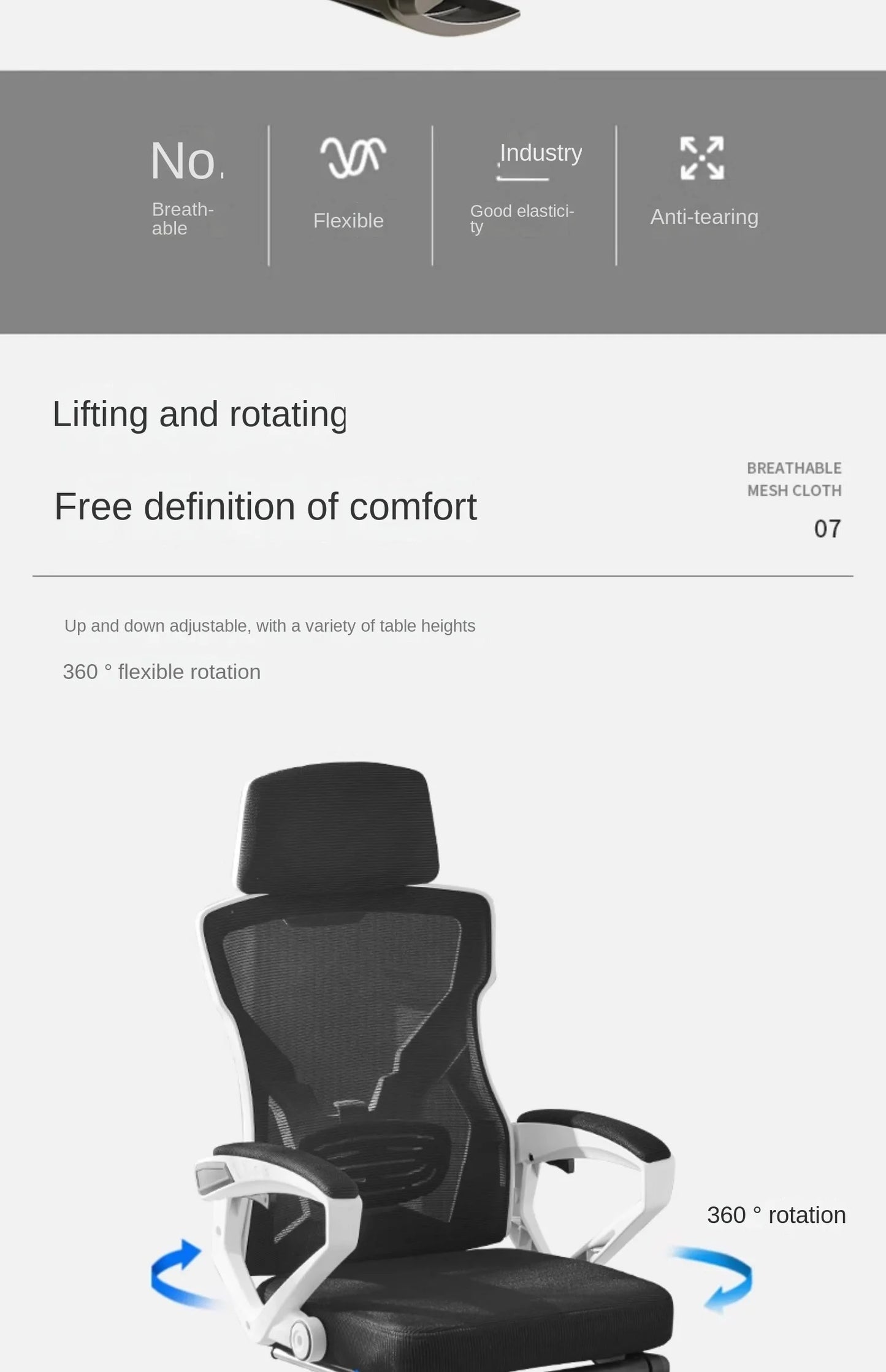 Seduta reclinabile ergonomica, sedia da ufficio confortevole, sedia per computer per la casa, dormitorio studenti, sedia gaming con poggiapiedi