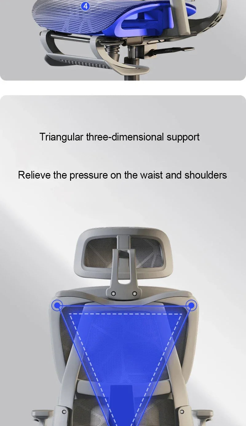 Ergonomic Gaming Chair with Adjustable Footrest, Reclining Office Chair, Posture Support Computer Chair with 2D/3D Armrests for Home Office