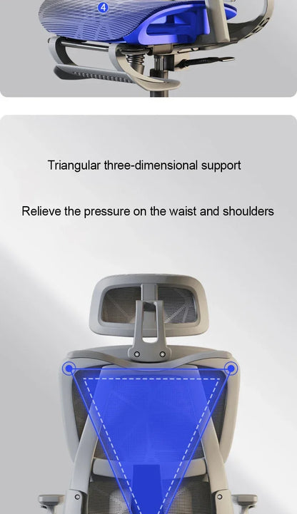 Ergonomic Gaming Chair with Adjustable Footrest, Reclining Office Chair, Posture Support Computer Chair with 2D/3D Armrests for Home Office