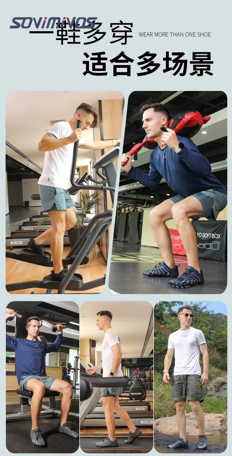 Men's Trail Running Shoes, Lightweight Athletic Zero Drop Barefoot Shoes Non-Slip Outdoor Walking Minimalist Shoes for Women