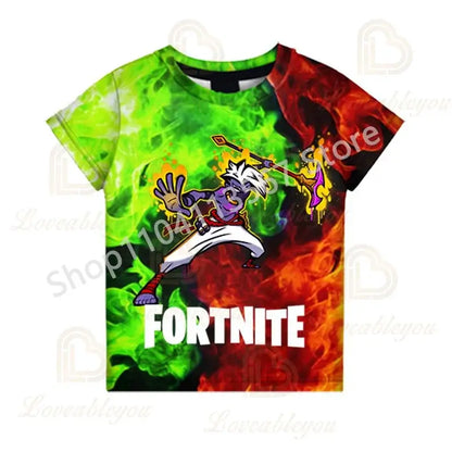 2PCS Suits F-Fortnite Victory 3D T-shirt Shorts Kids Tops Girls Boys Battle Royale Clothes Harajuku Tees Hero Children T-Shirt