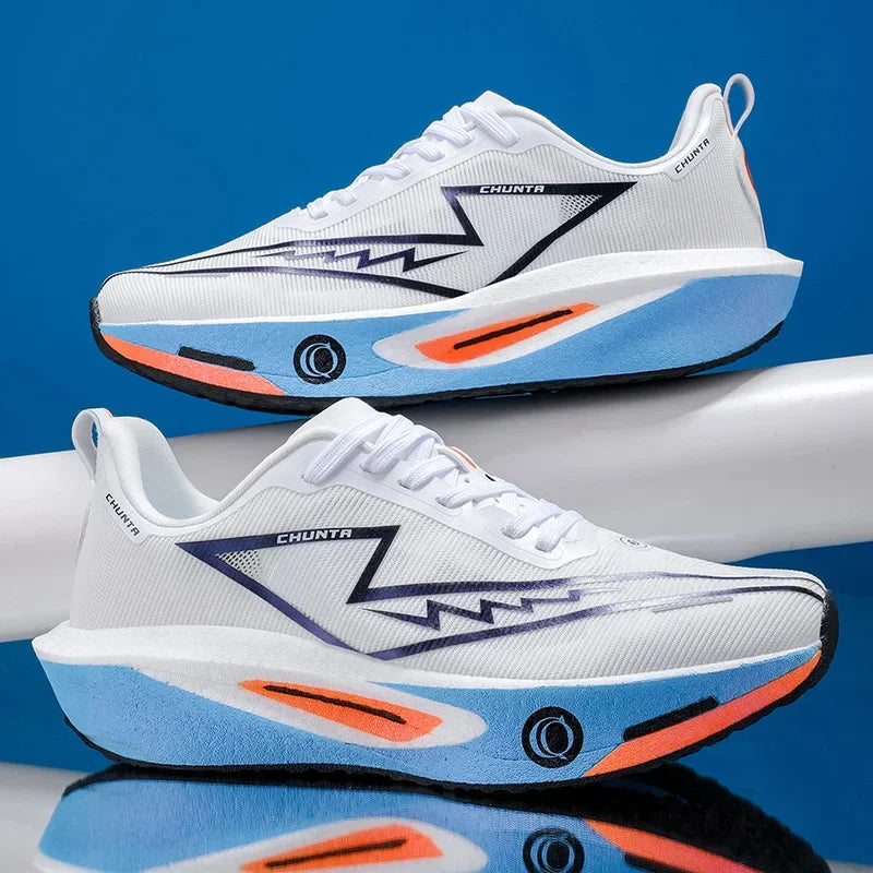 Brand Men's Carbon Plate Running Shoes, Soft Cushion, Shock Absorbing Sports Shoes, Unisex Sneakers, Light Anti-Slip Training Shoes