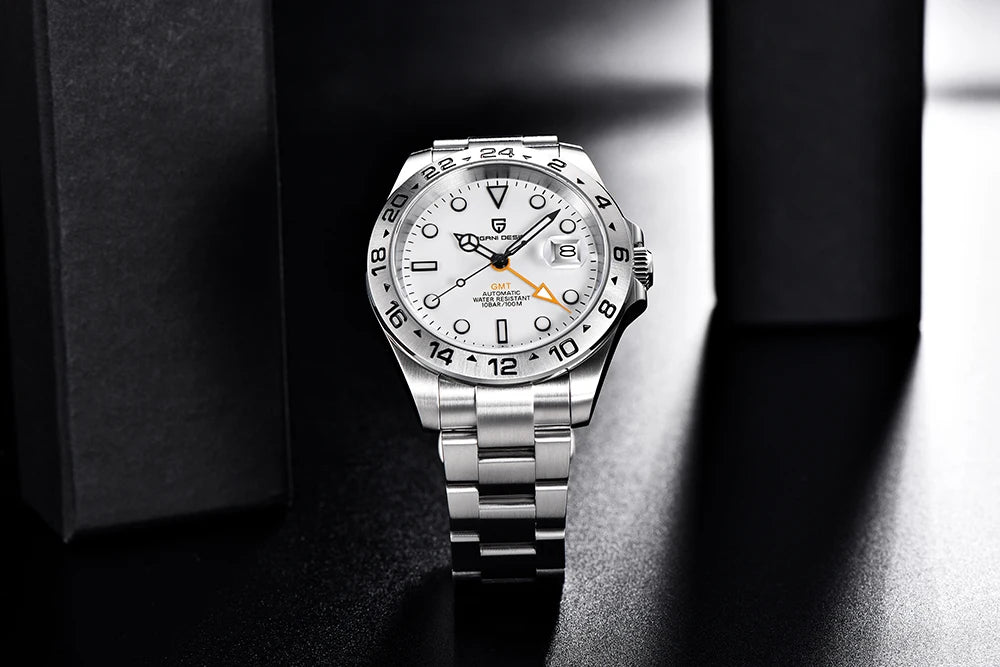 Pagani Design 2026 New Men's Automatic Mechanical Watch GMT Sapphire Stainless Steel Waterproof 10Bar Luminous BWG-9 Watch for Men