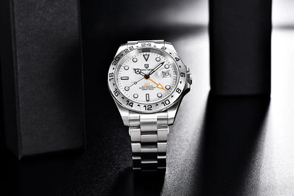 Pagani Design 2026 New Men's Automatic Mechanical Watch GMT Sapphire Stainless Steel Waterproof 10Bar Luminous BWG-9 Watch for Men