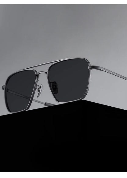 CAPONI Polarized Men Sunglasses Seiko Pure Titanium Photochromic Outdoor Driving Shades UV400 Original Brand Sun Glasses BS50004