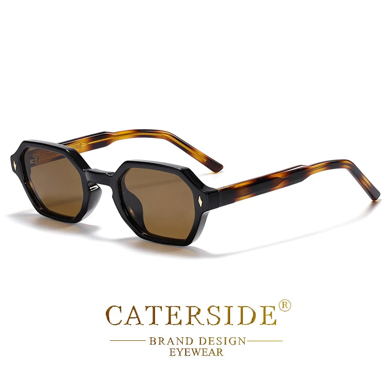 CATERDIDE Retro Polygonal Men Sunglasses Personalized Design Square Frame Sun Glasses for Women Parties Travel Holidays Glasses
