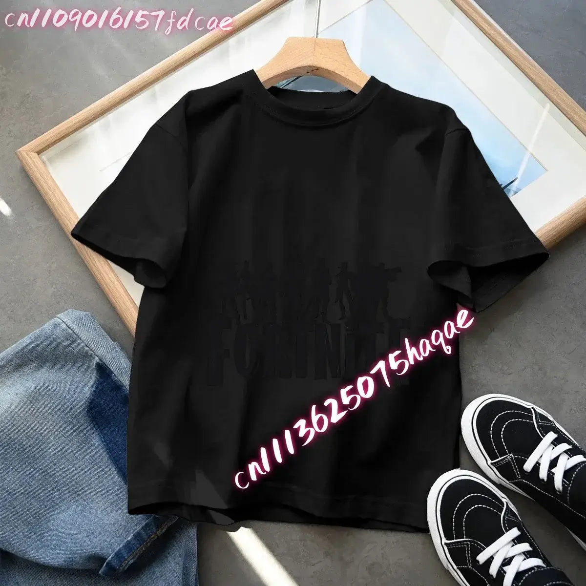 Fortnites Kids Black Cotton T-Shirt Fortress Night Baby Short Sleeve Tees Shirt Cartoon Boy Girl Summer Clothes Kawaii Tops Gift