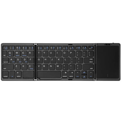 KEBIDUMEI Three Bluetooth Keyboard Tri-fold Keyboard with Touchpad Mini Keyboard Rechargeable Keyboard for Windows Android IOS
