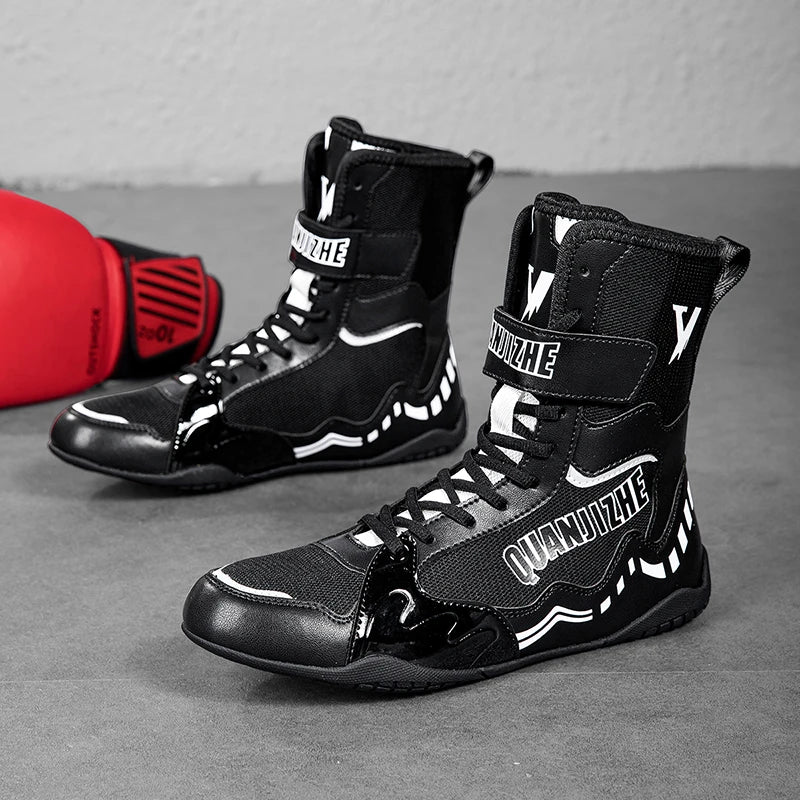 2026 Professional Wrestling Shoes For Men Lightweight Training Boxing Sneakers Large Size Black White Gym Outdoor Sports
