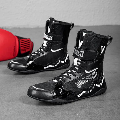 2026 Professional Wrestling Shoes For Men Lightweight Training Boxing Sneakers Large Size Black White Gym Outdoor Sports
