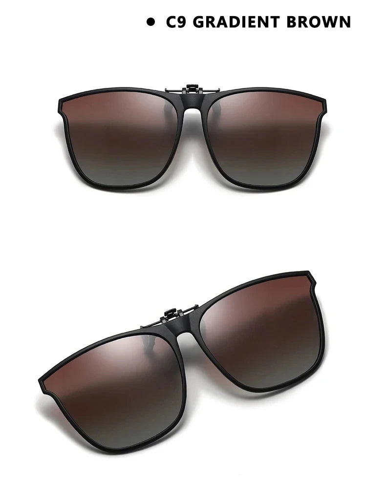Polarized Rimless Men Clip On Sunglasse Glasses Narrow Clip-on Lenses Women Anti-glare Sunglasses UV400 Goggles New In