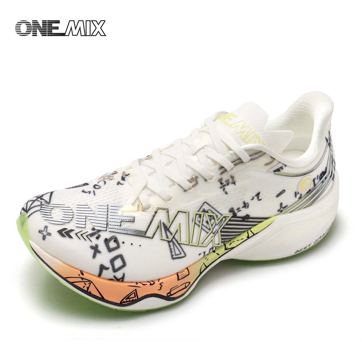 ONEMIX Nowe buty do biegania maratońskiego z podeszwą z nylonu i włókna węglowego – amortyzujące, profesjonalne, zapewniające stabilne wsparcie, ultralekkie, z doskonałym odbiciem