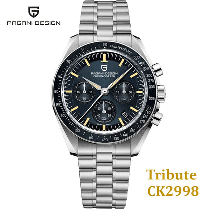PAGANI DESIGN PD1701 Tribute to CK2998 Moon Watch Retro Quartz Watch For Men AR Sapphire crystal Sport Chronograph Man 2026 New