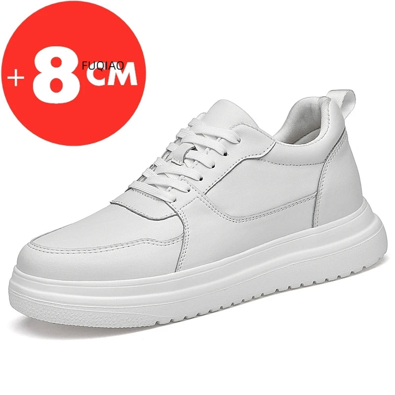 Didelio dydžio vyriški sportiniai bateliai su pakėlimu, aukštį didinantys batai, aukštį didinanti vidpadžiai, 7–8 cm aukštakulniai batai, natūralios odos sportiniai batai
