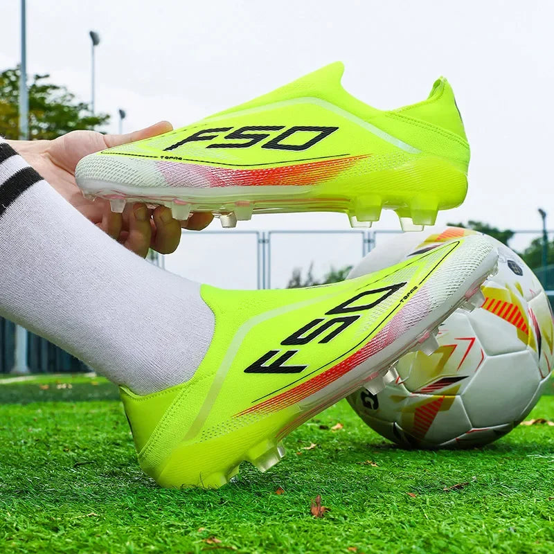 Men's Athletic Soccer Cleats Lightweight Comfortable Non-Slip Football Boots Training Shoes for Outdoor Grass Turf Competition