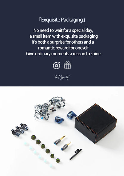 Sound Rhyme SR10 HiFi Earphones 2DD+4BA Hybrid Wired In-Ear Monitors, High Resolution Music Earphones with Detachable Cable, 2.5mm 3.5mm 4.4mm Plug