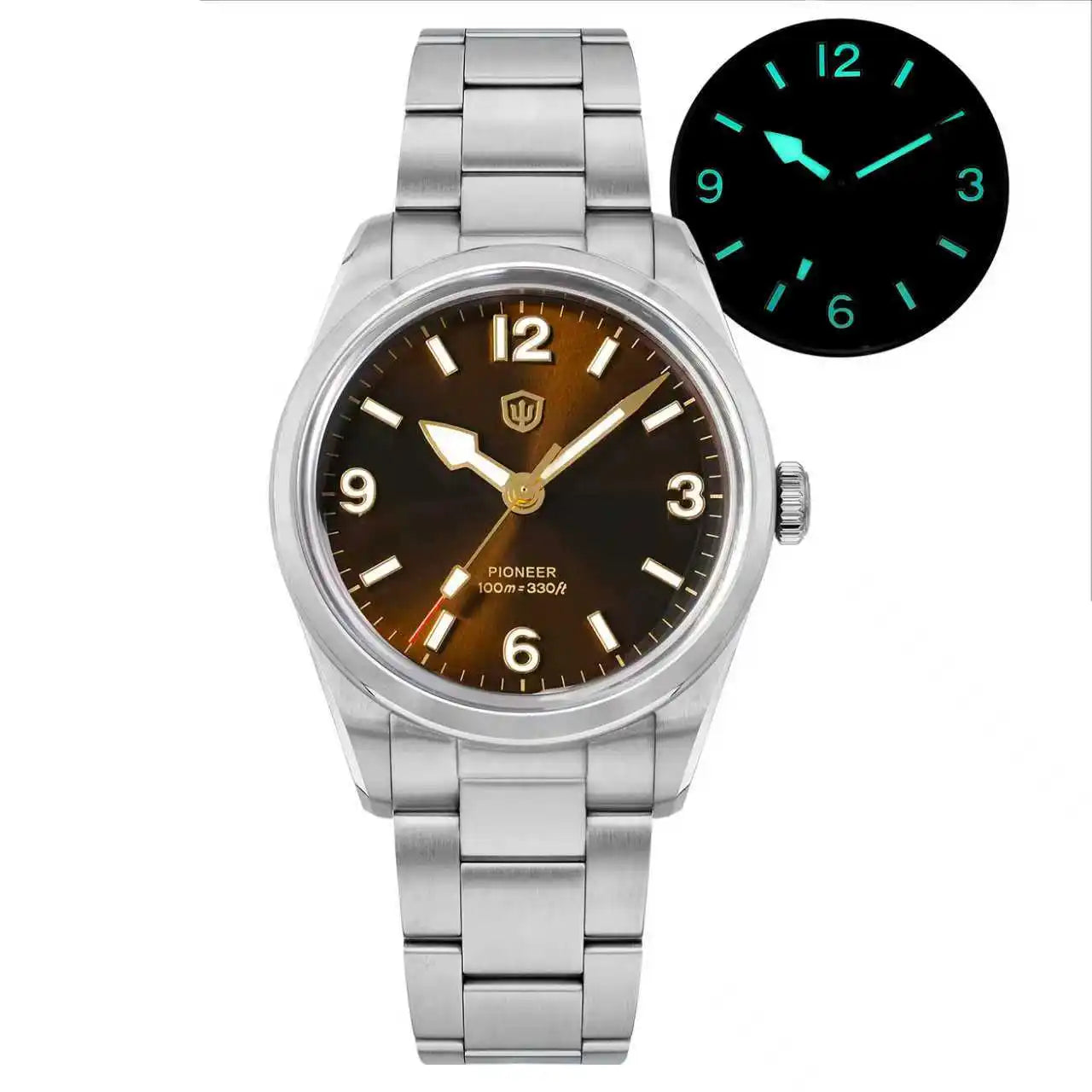 Watchdives WD1960S V2 36Mm Vintage Cream Man Watches VH31 Sweep Seconds Quartz Watch Bubble K1 Sapphire Luminous Stainless Steel