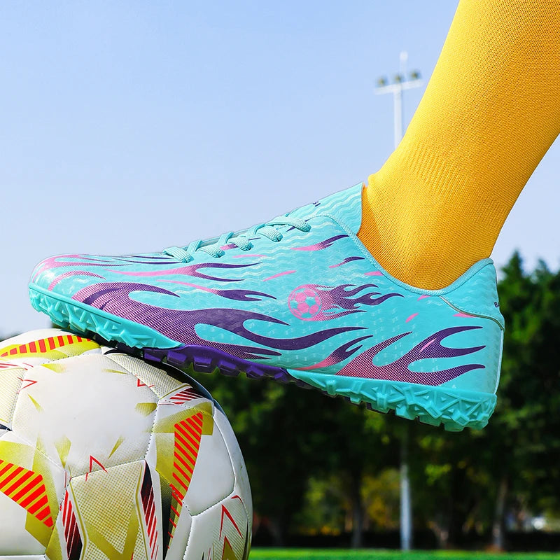 Chaussures de football professionnelles pour enfants et hommes, chaussures de sport à tige basse avec soutien de la cheville, pour jeunes, entraînement et matchs, antidérapantes et durables
