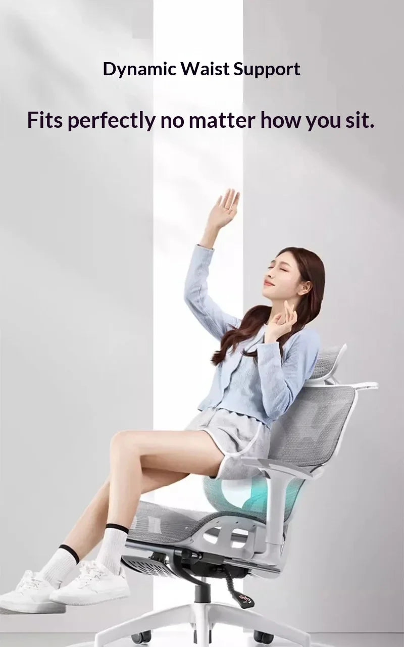 Ergonomic Study Chair High Back Office Chair with Lumbar Support, Adjustable Computer Desk Chair, Comfortable Home Work Chair with Armrests