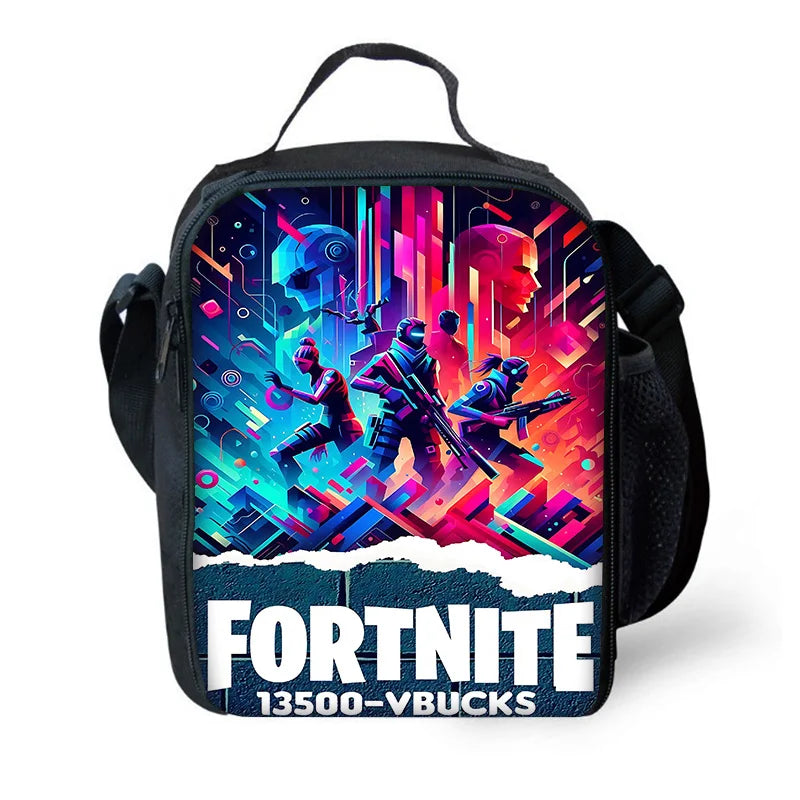 Classic Game Fortnite Child Insulated Large Capacity Bag for Boy Girl Student Outdoor Picnic Reusable Thermal Cooler Lunch Box