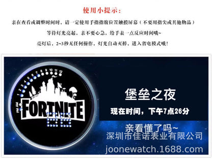 Fortnite Watch Cute Fashion  Cartoon Personalized Kawaii Touch Night Light LED Student Electronic Watch Gift for Friends
