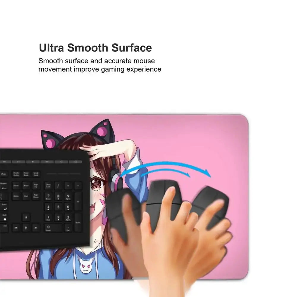 Anime-tyylinen pelityttö Overwatch -suuri hiirimatto 900x400 kannettavalle ja toimistoon, kuminen pehmeä pöytämatto, tietokoneen näppäimistölle, HD-painatus, XXL-hiirimatto