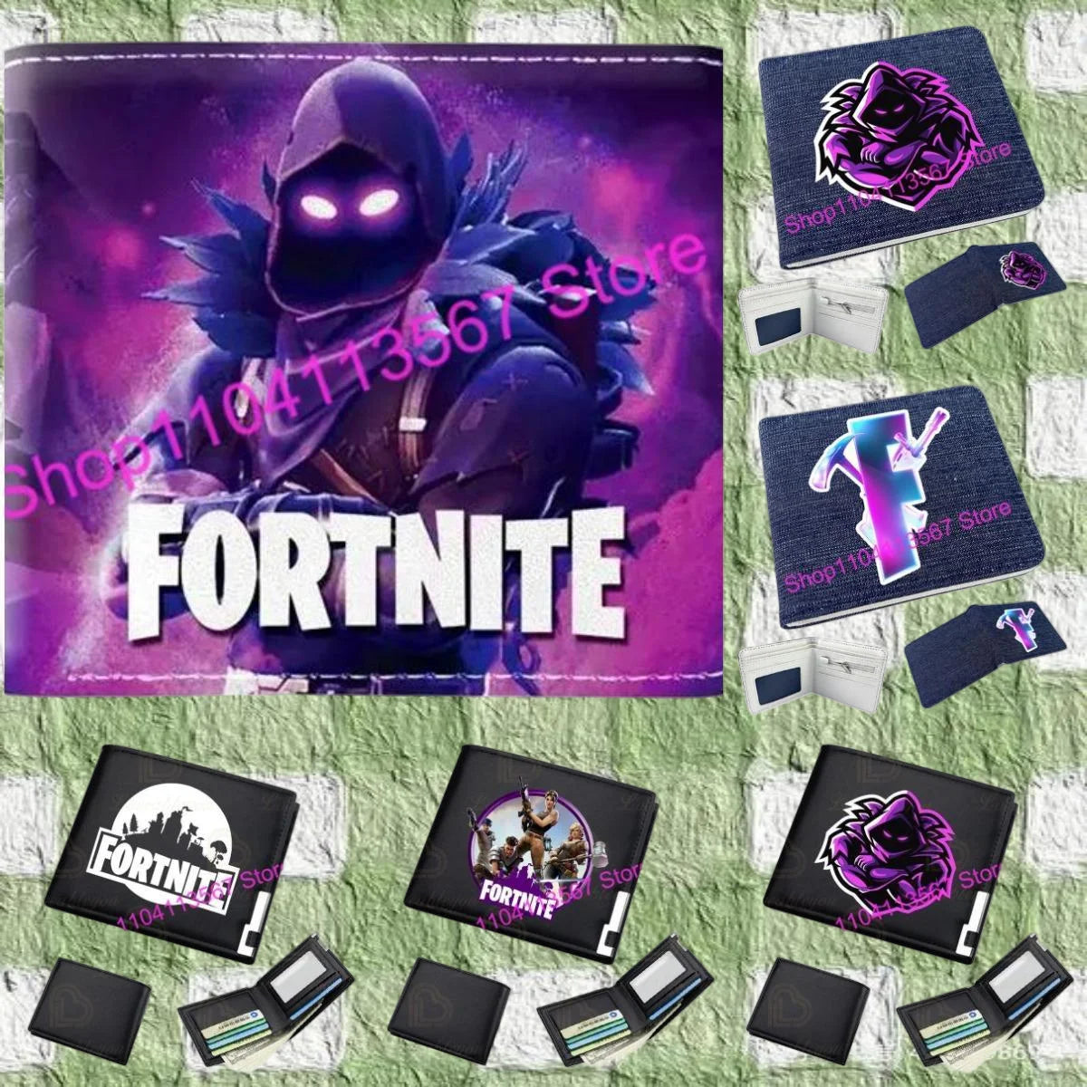Fortnite Anime Figures Wallet Victory Royale PU Leather Purse Coin Holder Money Clutch Wristlet Cover Wallet Card Holder