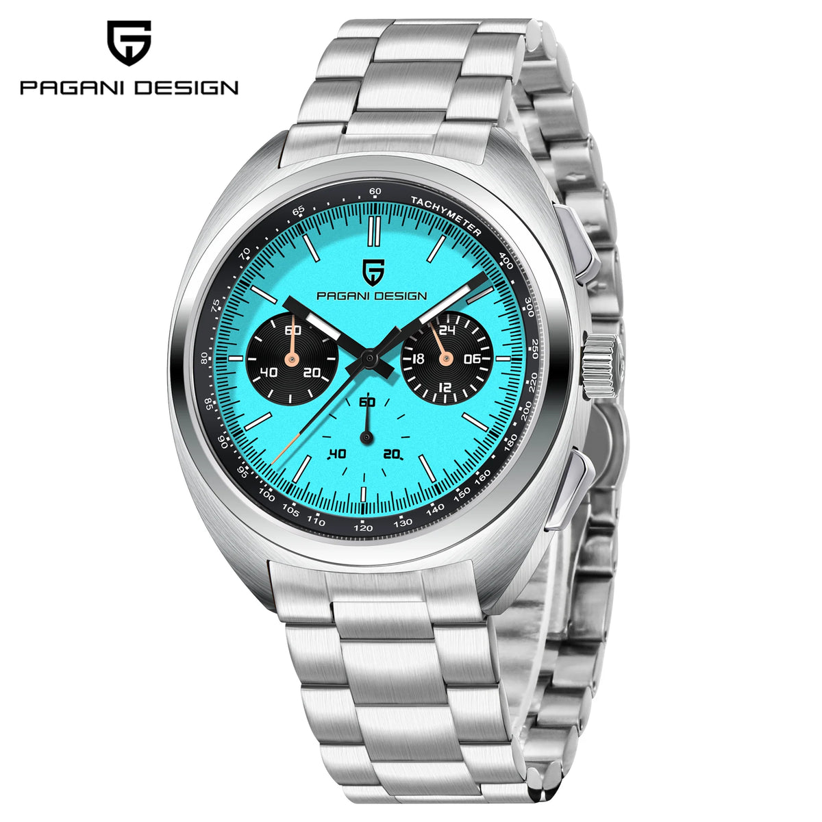 PAGANI DESIGN 2025 New Panda Dial Men Watches Luxury Quartz Watch For Men Japan VK63 Sport Chronograph Sapphire glass Wristwatch