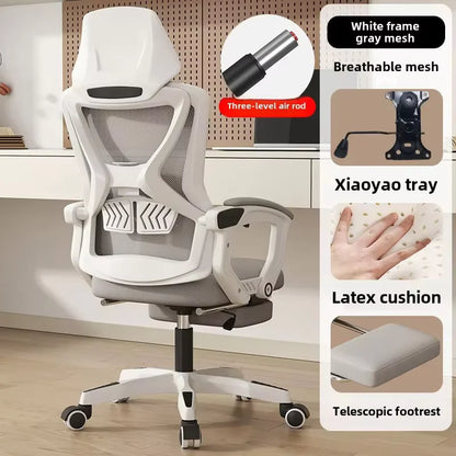 UVR Reclining Computer Chair Ergonomic Office Gaming Chair with Adjustable Backrest, Comfortable Long Sitting Desk Chair with Armrests
