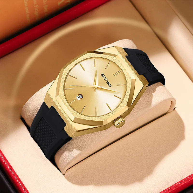 Luxury Quartz Wristwatch Silicone Strap reloj hombre Sport Watch for Man Fashion Date Original Waterproof Clock
