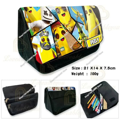 Fortnite Kids Pencil Bags Multifunctional Stationery Box Children's Large Capacity Double Layer Stationery Bag